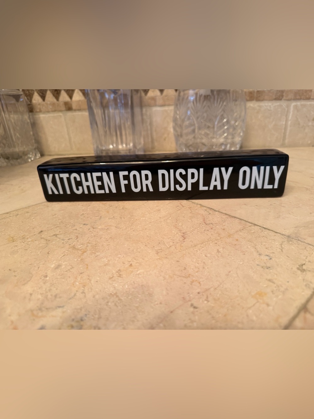 Kitchen for Display Only ceramic counter sign
